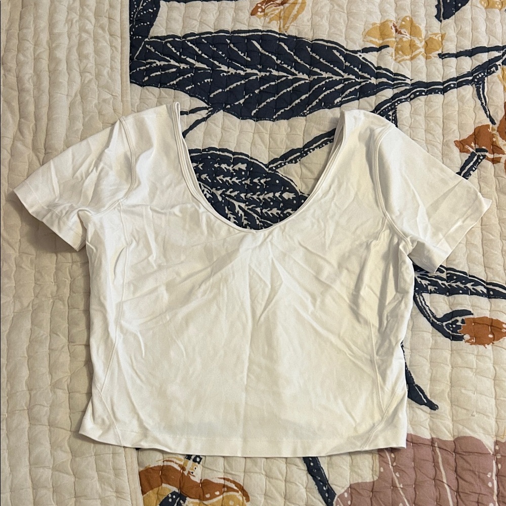 Lululemon White Scoop Neck Top